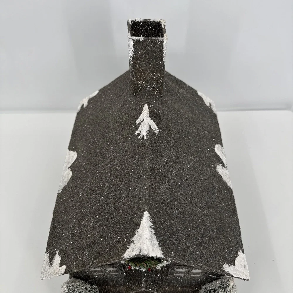 Christmas Cardboard Glitter House Holiday Decor Whimsygoth Glitter Light up